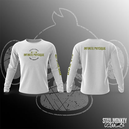 Infinite Physique - Long Sleeve - White - Green Print - Unisex