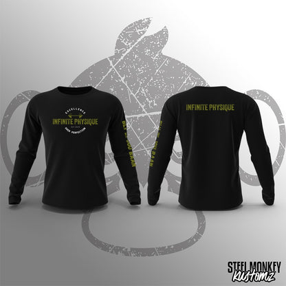 Infinite Physique - Long Sleeve - Black - Green Print - Unisex