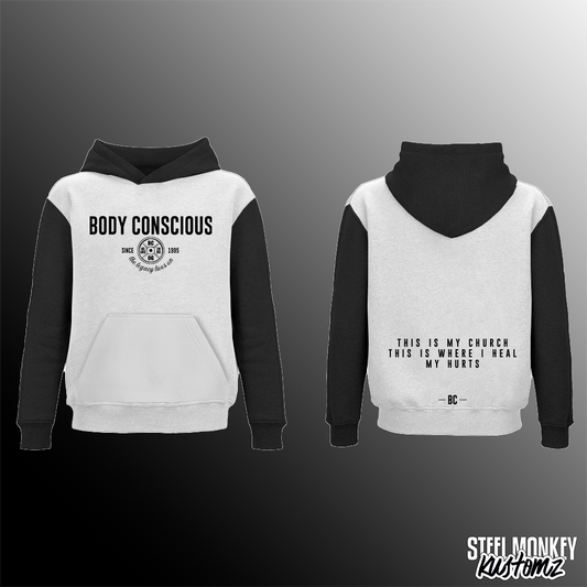 Body Conscious - Hoodie - White & Black
