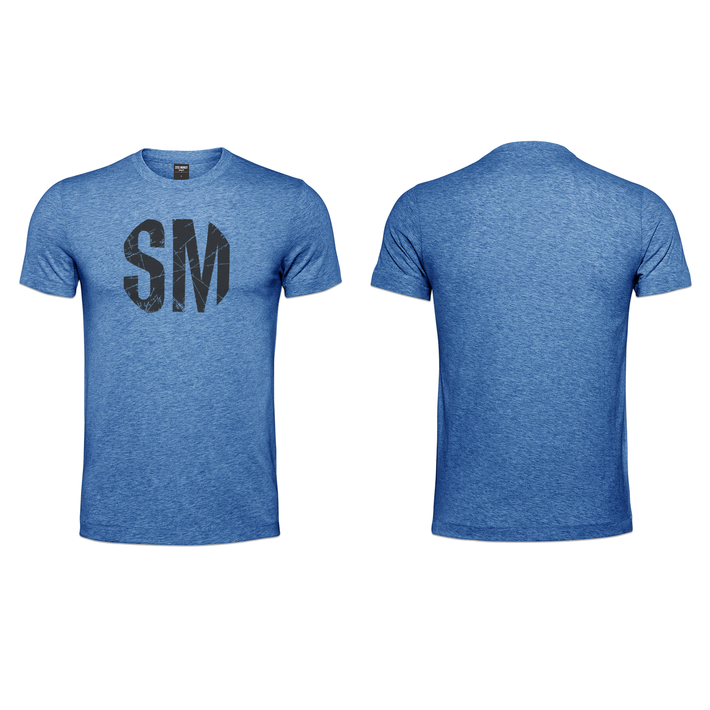 Mens T-Shirt - Blue  - Black SM - Chest