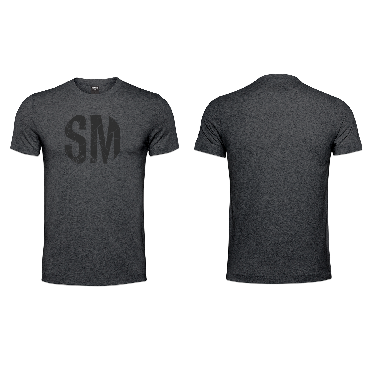 Mens T-Shirt - Charcoal - Black SM - Chest