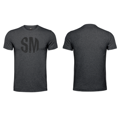 Mens T-Shirt - Charcoal - Black SM - Chest