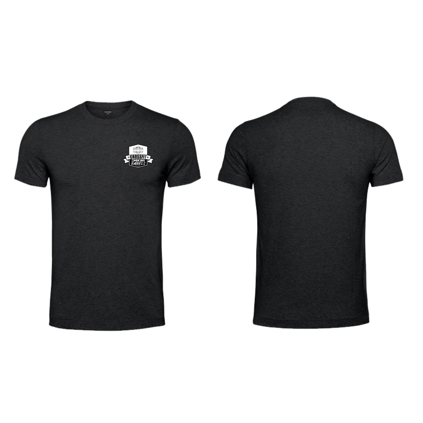 Smoking Barrels Men's T-Shirt White Pocket - Black Melange