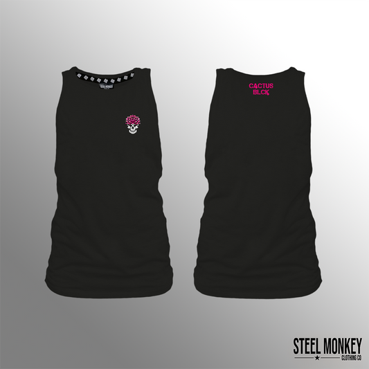 Cactus BLCK - Ladies - Muscle Tank - Black - Pink