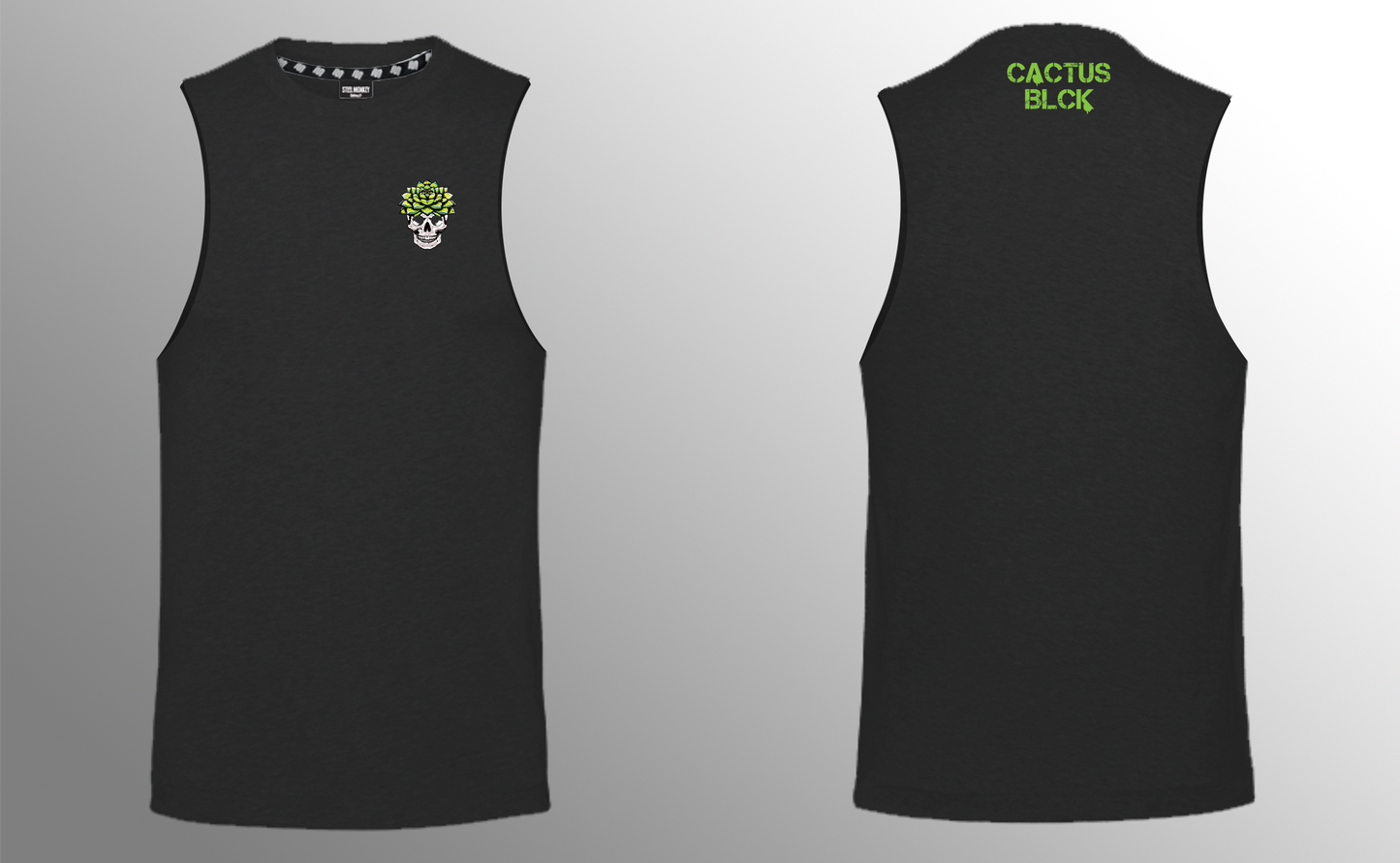 Cactus BLCK - Mens - Muscle Tank - Black - Green