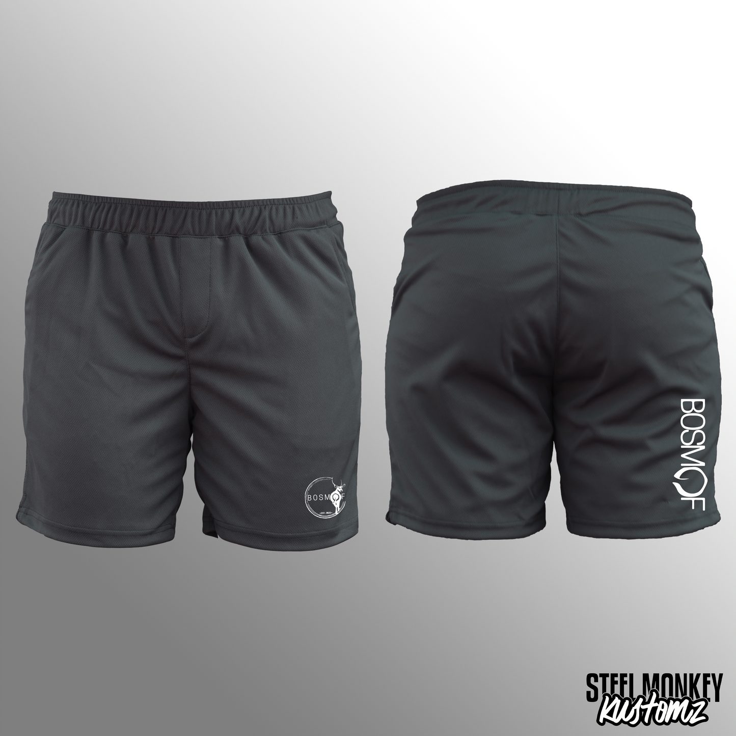 Bosmof - Shorts - Charcoal - Design 1