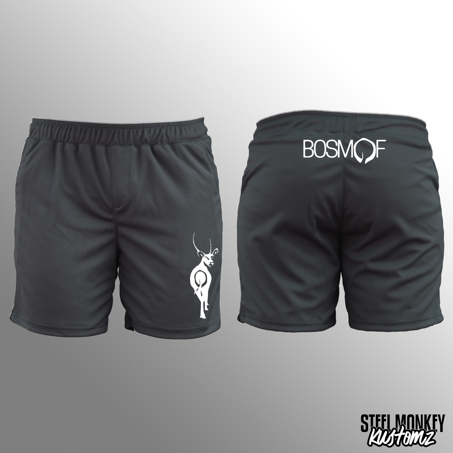 Bosmof - Shorts - Charcoal - Design 2