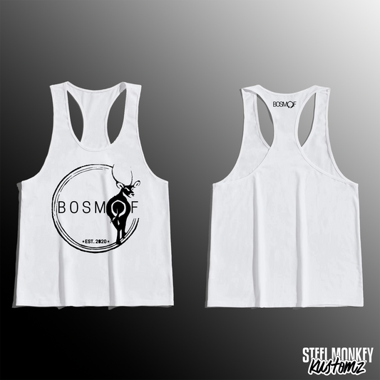 Bosmof - Mens - White - Stringer Vest - Design 1