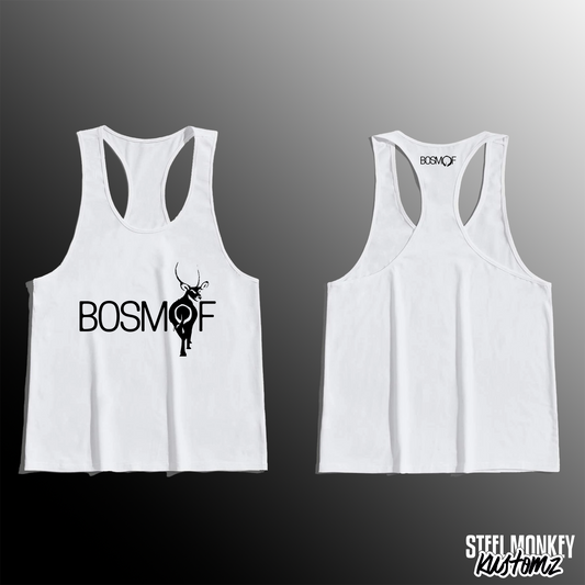 Bosmof - Mens - White - Stringer Vest - Design 4