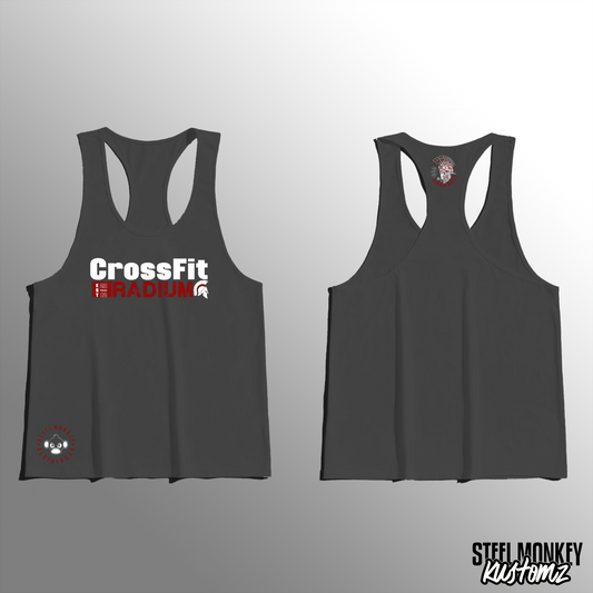 CrossFit Radium - Mens - Charcoal - Stringer Vest - White & Red