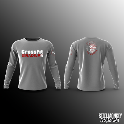 CrossFit Radium - Long Sleeve - Light Grey - Red