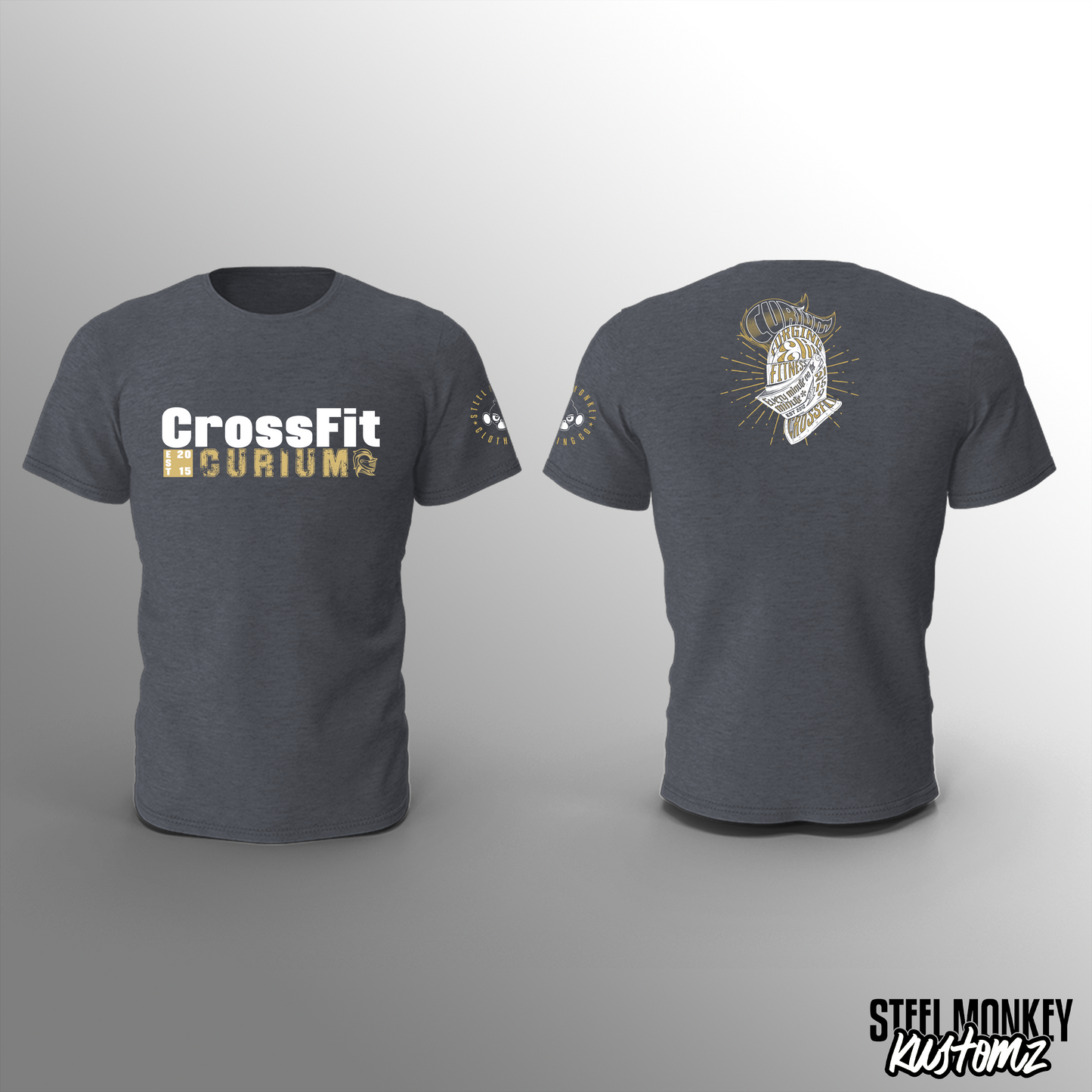 CrossFit Curium - T-Shirts - Charcoal - White & Gold