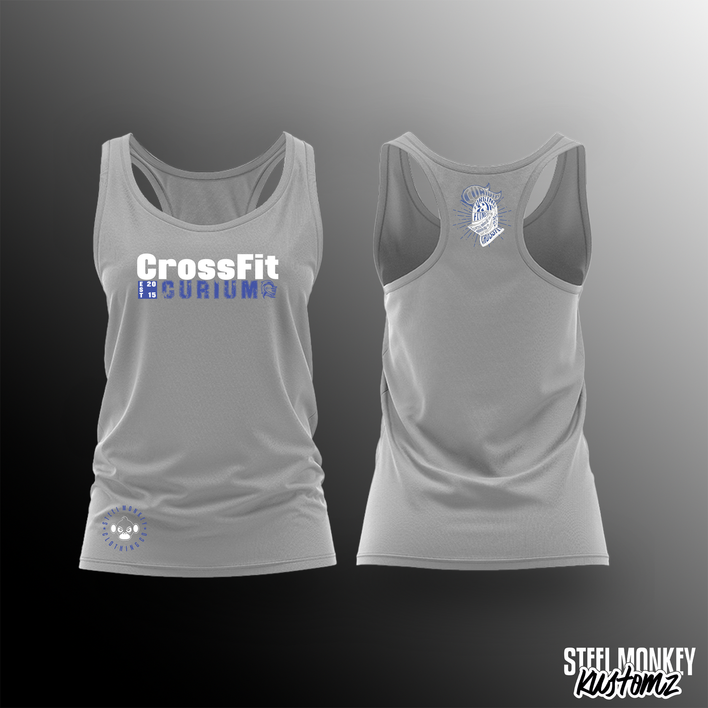 CrossFit Curium - Ladies - Grey - Vest - White & Blue