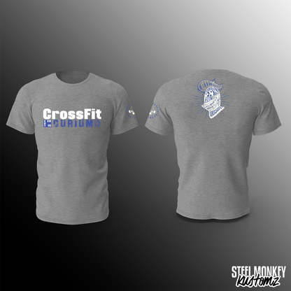 CrossFit Curium - T-Shirts - Grey - White & Blue