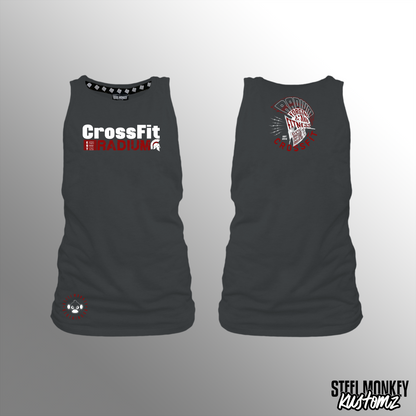 CrossFit Radium - Ladies - Charcoal - Muscle Tank - White & Red