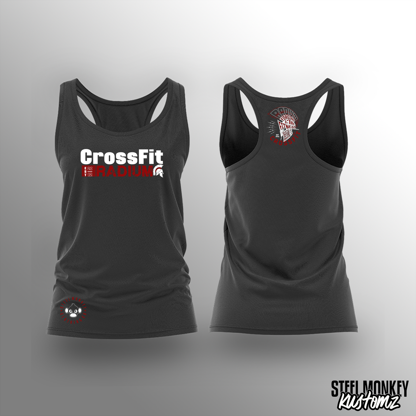 CrossFit Radium - Ladies - Charcoal - Vest - White & Red