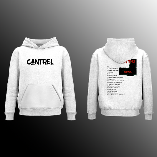 Cantrel - Hoodie - White - Black Print