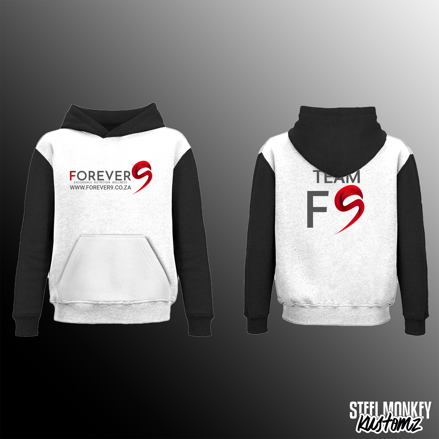 Forever 9 - Hoodie - Black & White