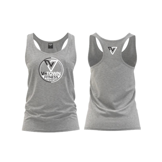 V-Town Fitness - Ladies Vest - Grey
