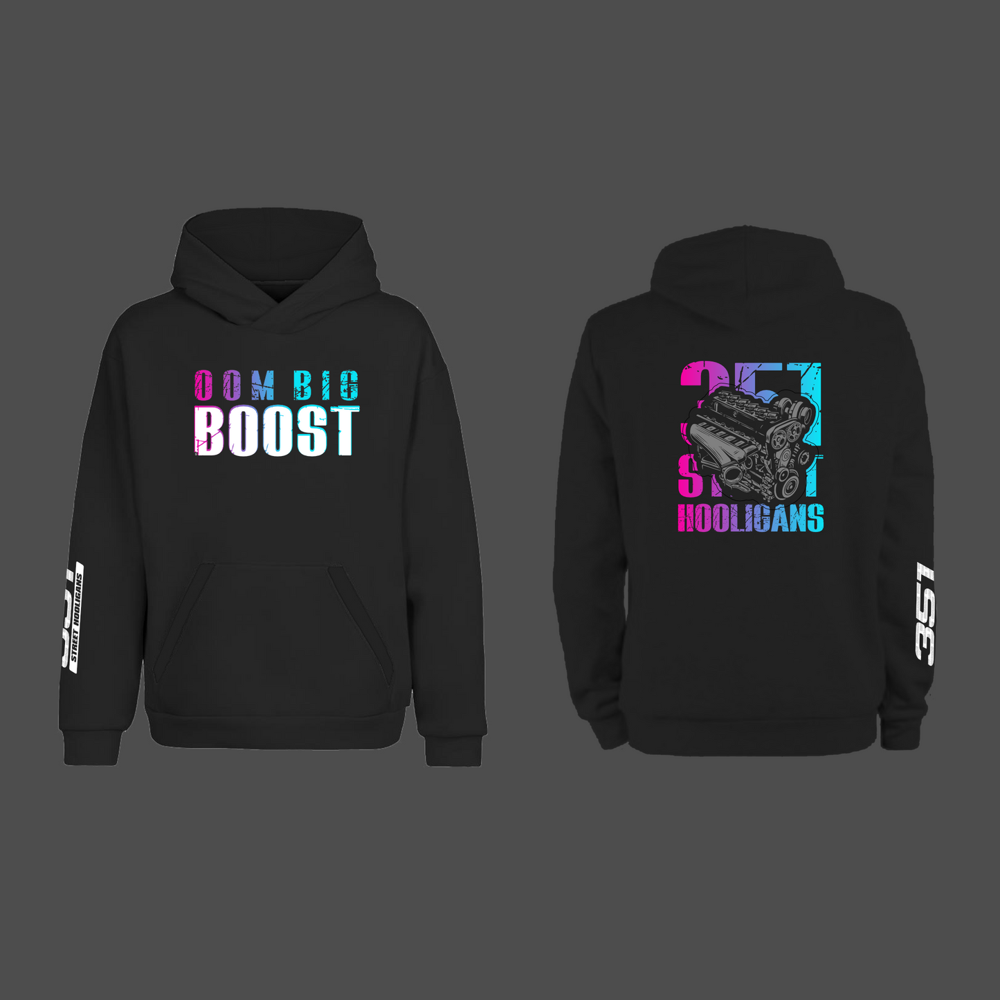 Hooligans Special Orders - Hoodie - MULTI GREY ENGINE - OOM BIG BOOST