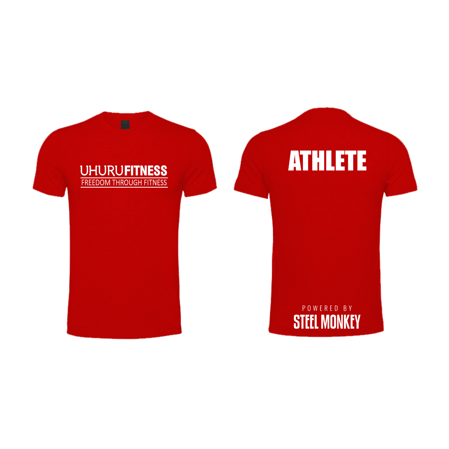 Uhuru Fitness - ATHLETE - Tshirt - Red Brushed Spandex