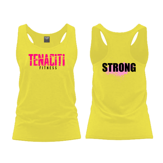 Tenaciti Fitness - Ladies Vest - Yellow - Brushed Spandex