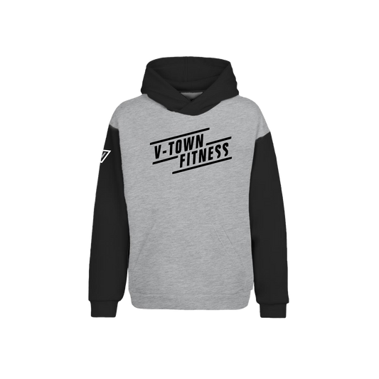 V-Town Fitness - Grey & Black Hoodie - Fitness