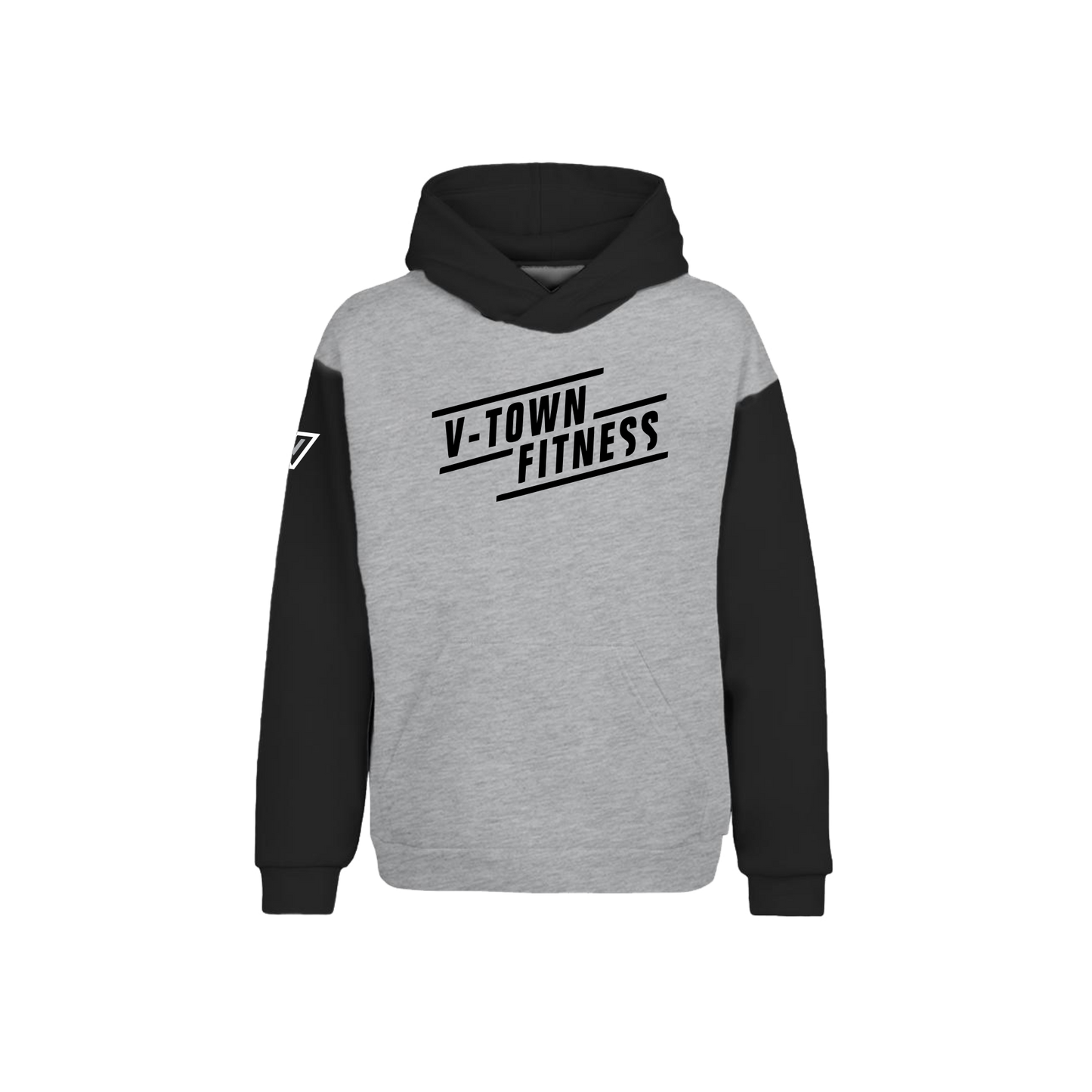 V-Town Fitness - Grey & Black Hoodie - Fitness