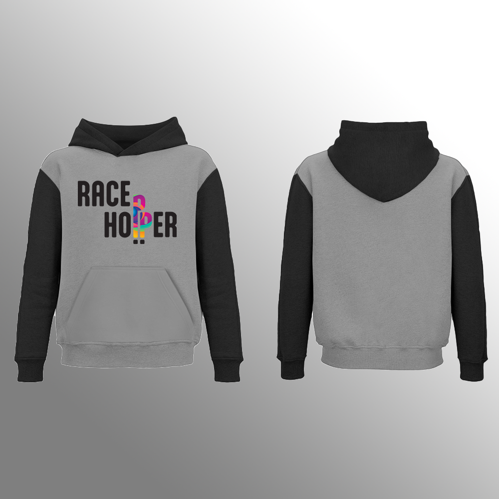 Race Hopper - Hoodie - Black&Grey - Black Print