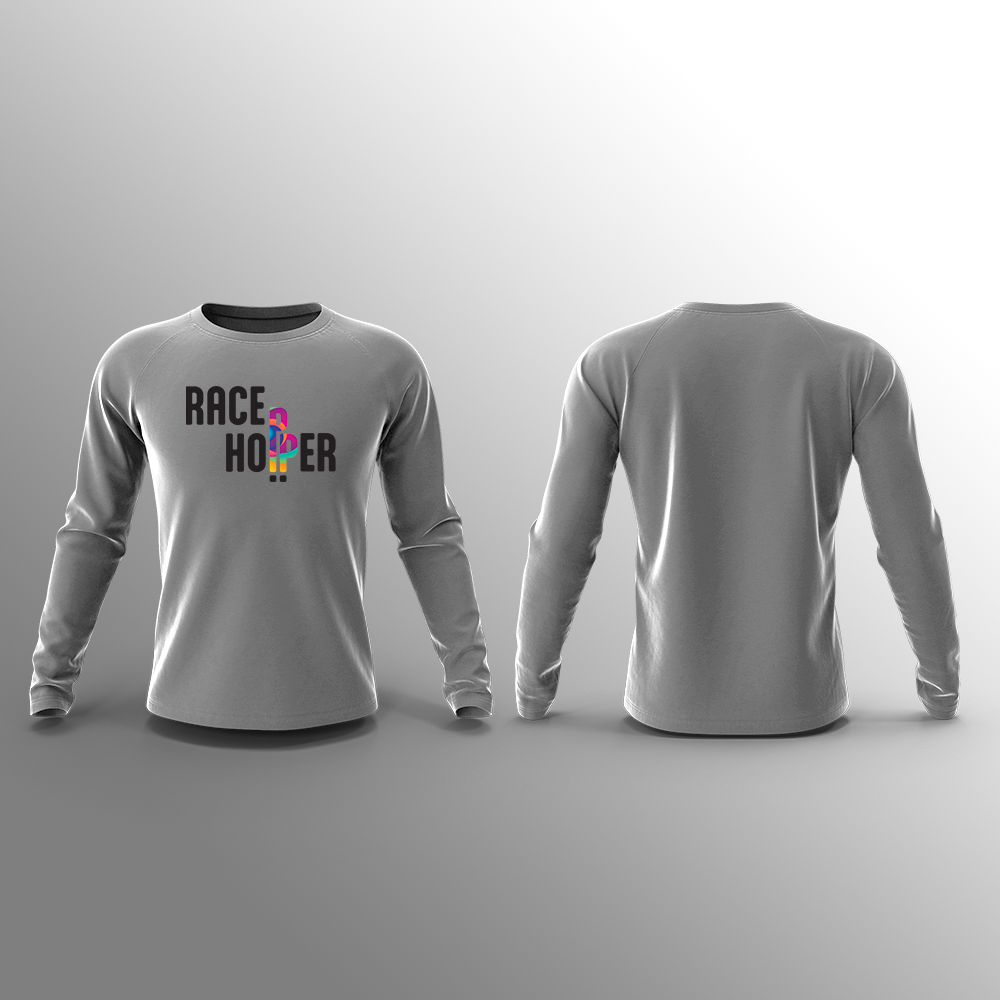 Race Hopper - Long Sleeve - Grey - Black Print