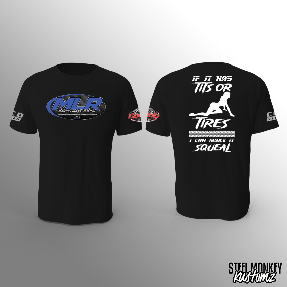 Marius Lloyd Racing - T-Shirt - Black Cotton - Tits or Tires - Ladies