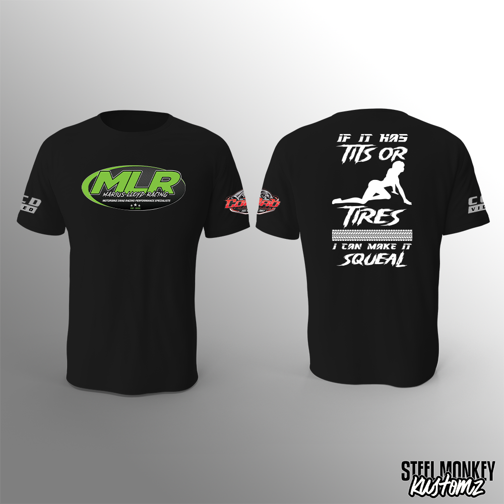 Marius Lloyd Racing - T-Shirt - Black Cotton - Tits or Tires - Ladies