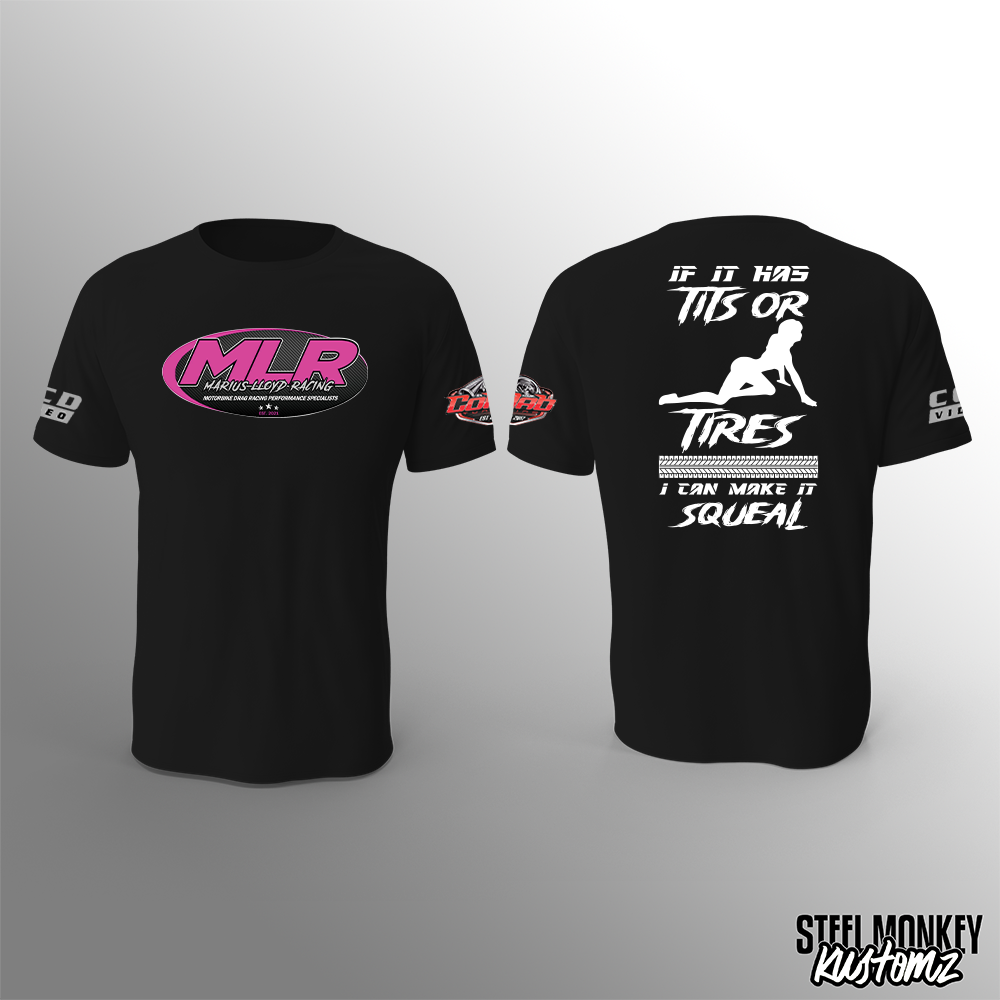 Marius Lloyd Racing - T-Shirt - Black Cotton - Tits or Tires - Ladies