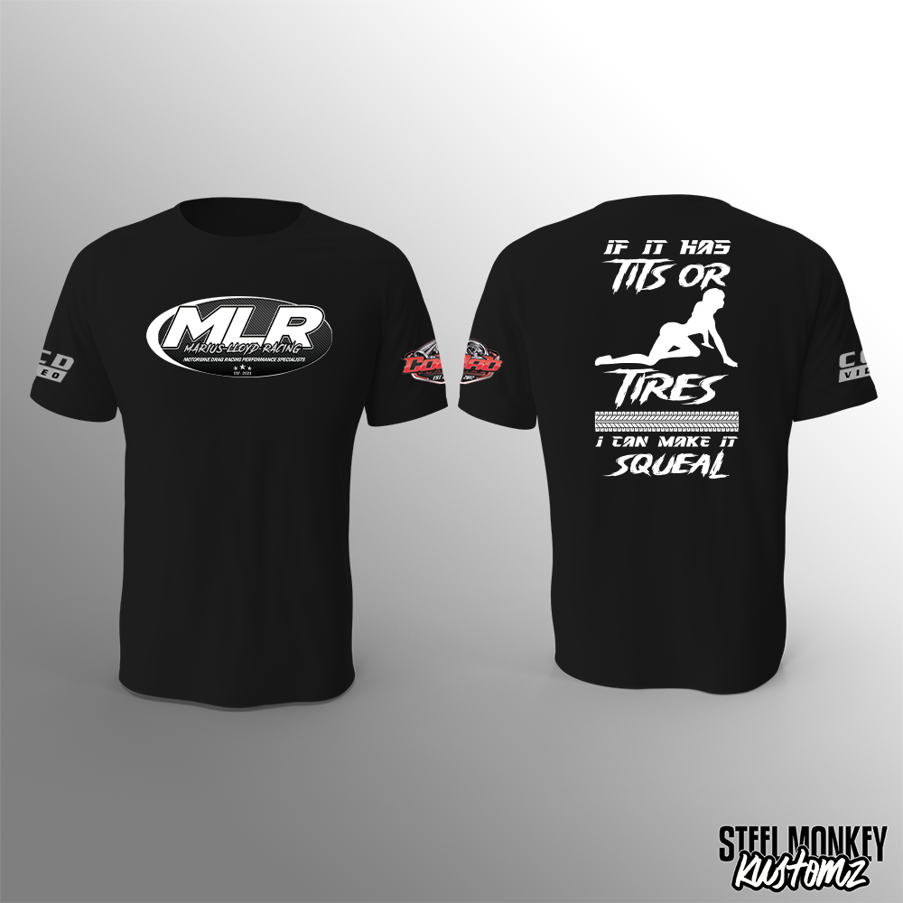 Marius Lloyd Racing - T-Shirt - Black Cotton - Tits or Tires - Ladies