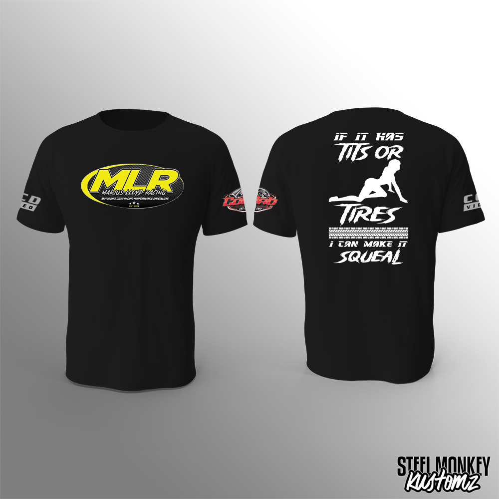 Marius Lloyd Racing - T-Shirt - Black Cotton - Tits or Tires - Ladies