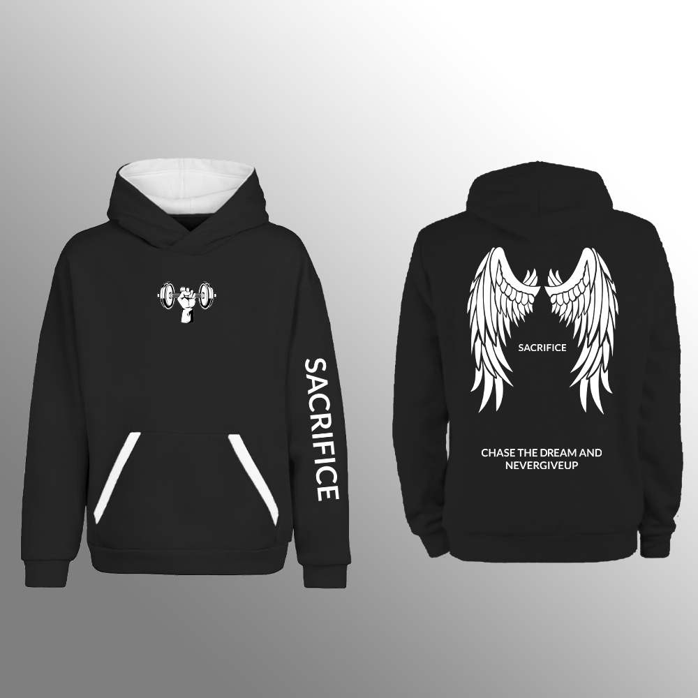 Reece - Hoodie - Black&White - 2 design – Steel Monkey Kustomz