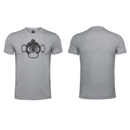 Mens T-Shirts - Grey Melange - Grunge Chest Black