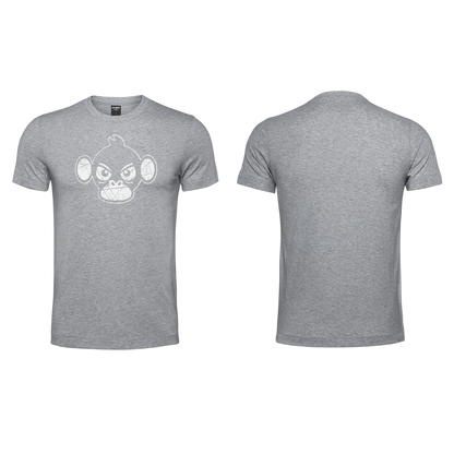 Mens T-Shirt - Grey  - White Monkey Grunge - Chest