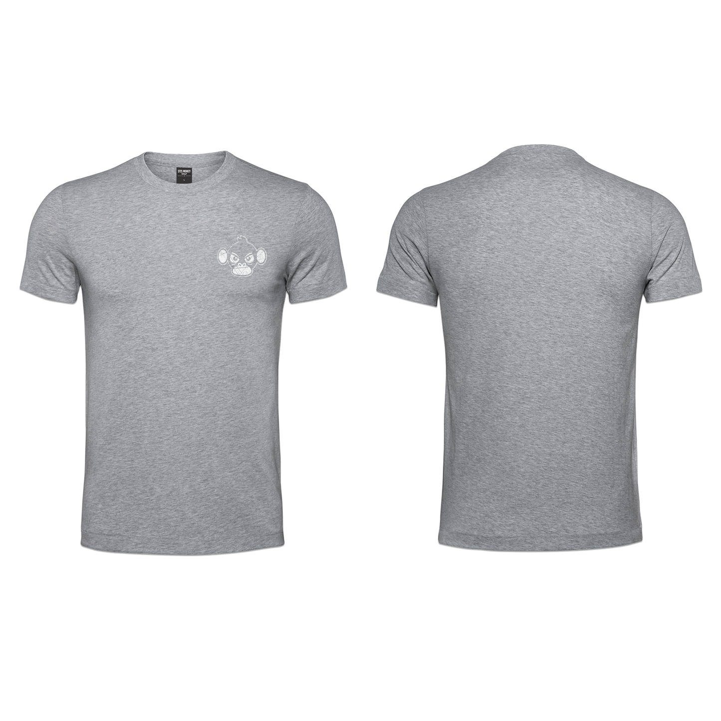 Mens T-Shirt - Grey Melange - Grunge Pocket White