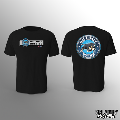 No Limit Bullies - T-Shirt - Black Cotton - Design 2