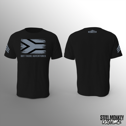 Out There Adventures - Black - T-Shirt - SA Flag