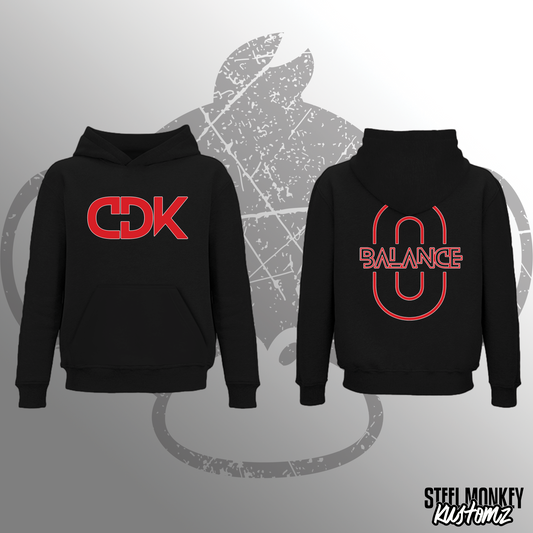 CDK - Black Hoodie - Brushed Fleece - Red Design