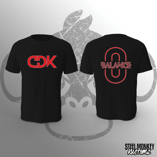 CDK - Black T-Shirt - Cotton - Red Design