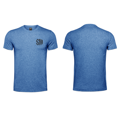 Mens T-Shirt - Blue - Black Grunge SM - Pocket