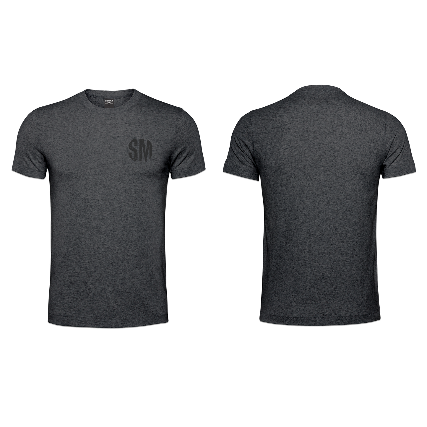 Mens T-Shirt - Charcoal - Black Grunge SM - Pocket