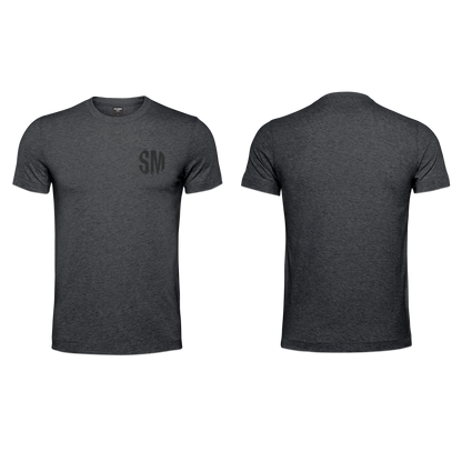 Mens T-Shirt - Charcoal Melange - SM Black Pocket Design