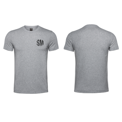 Mens T-Shirt - Grey - Black Grunge SM - Pocket