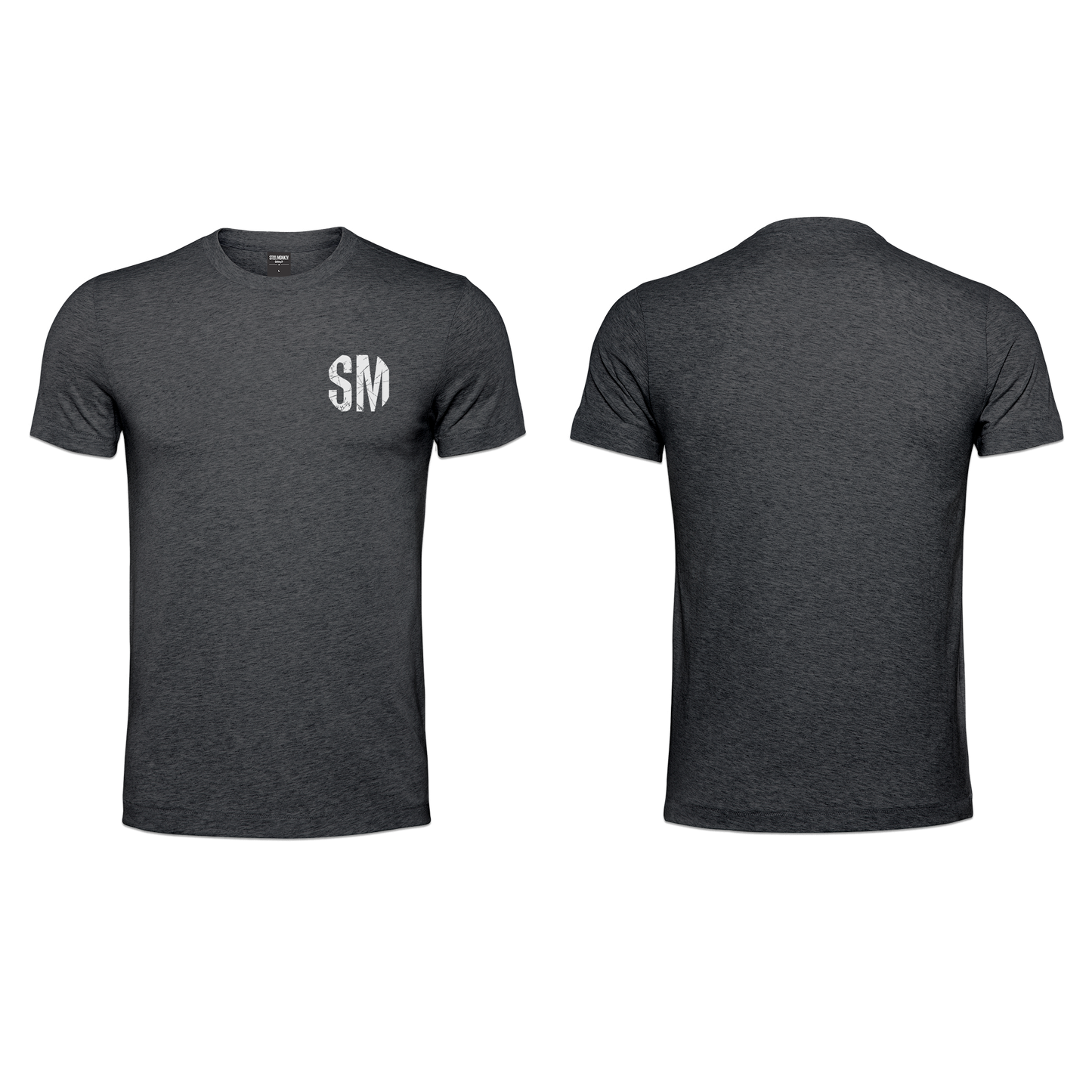 Mens T-Shirt - Charcoal Melange - SM White Pocket