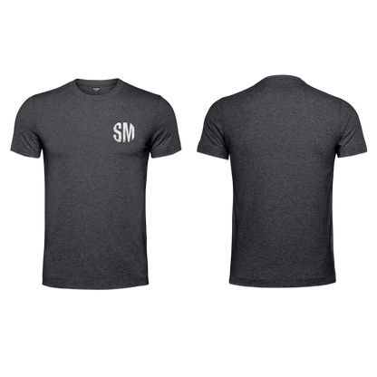 Mens T-Shirt - Charcoal Melange - SM White Pocket