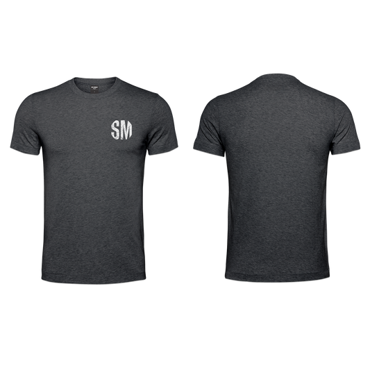 Mens T-Shirt - Charcoal Melange - SM White Pocket